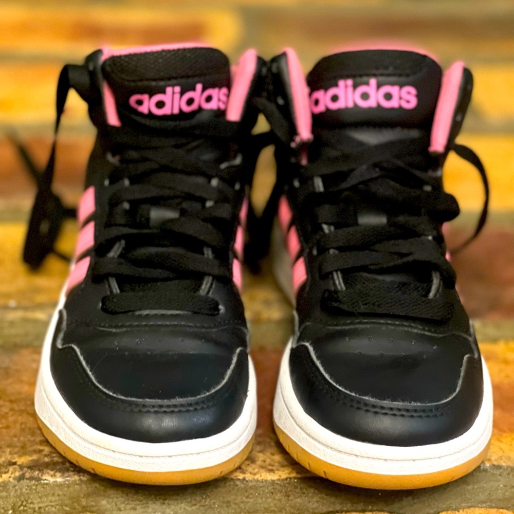 Girls Adidas high top basketball shoe